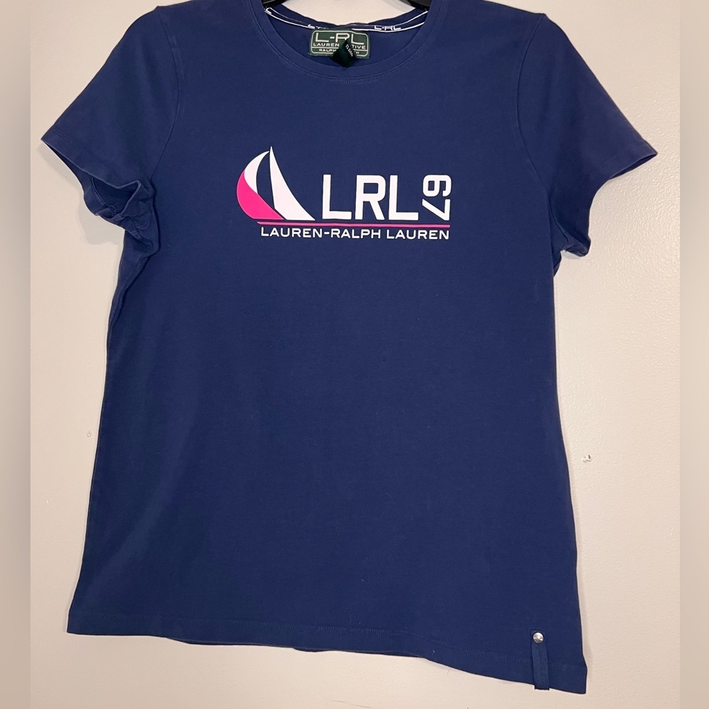LRL 67 LAUREN ACTIVE large Cotton Blend Tee NWOT